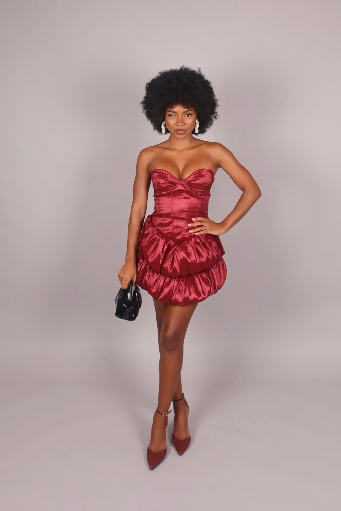 Mini dress bonton bordeaux