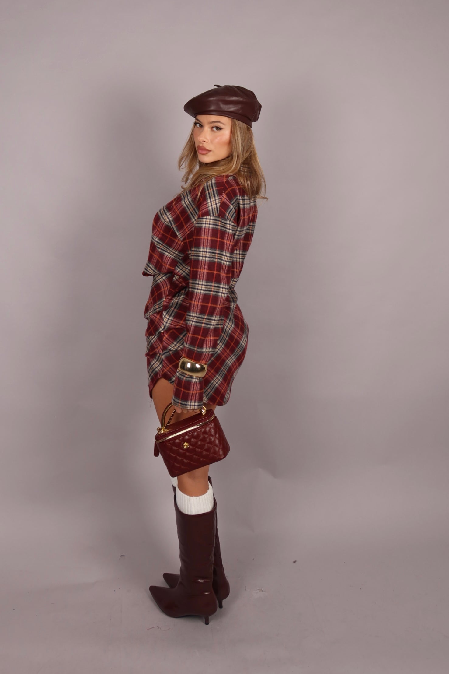 Mini dress Scozia bordeaux