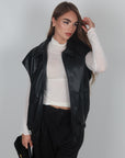 Gilet in pelle nero