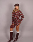 Mini dress Scozia bordeaux