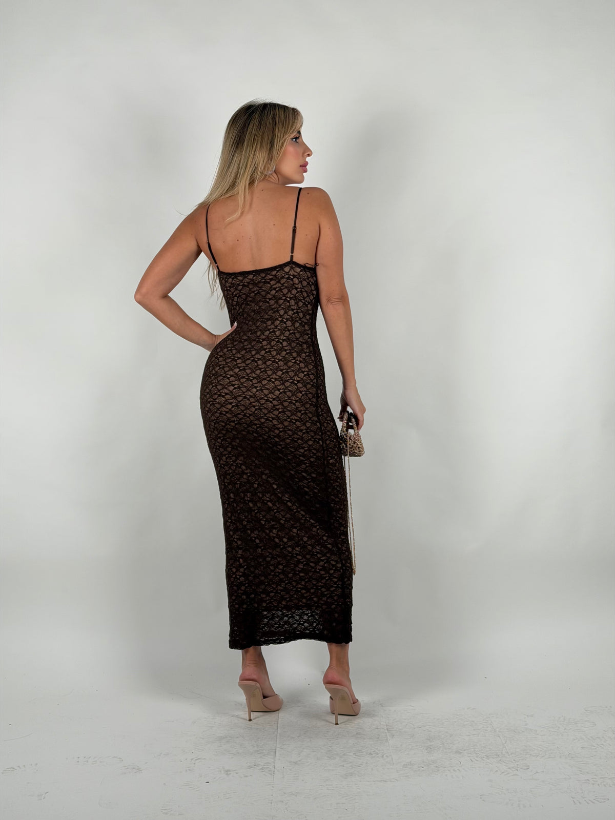 Tubino in pizzo brown
