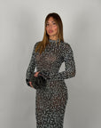 Long dress luxury diamond nero