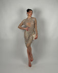 Midi dress luxury nude