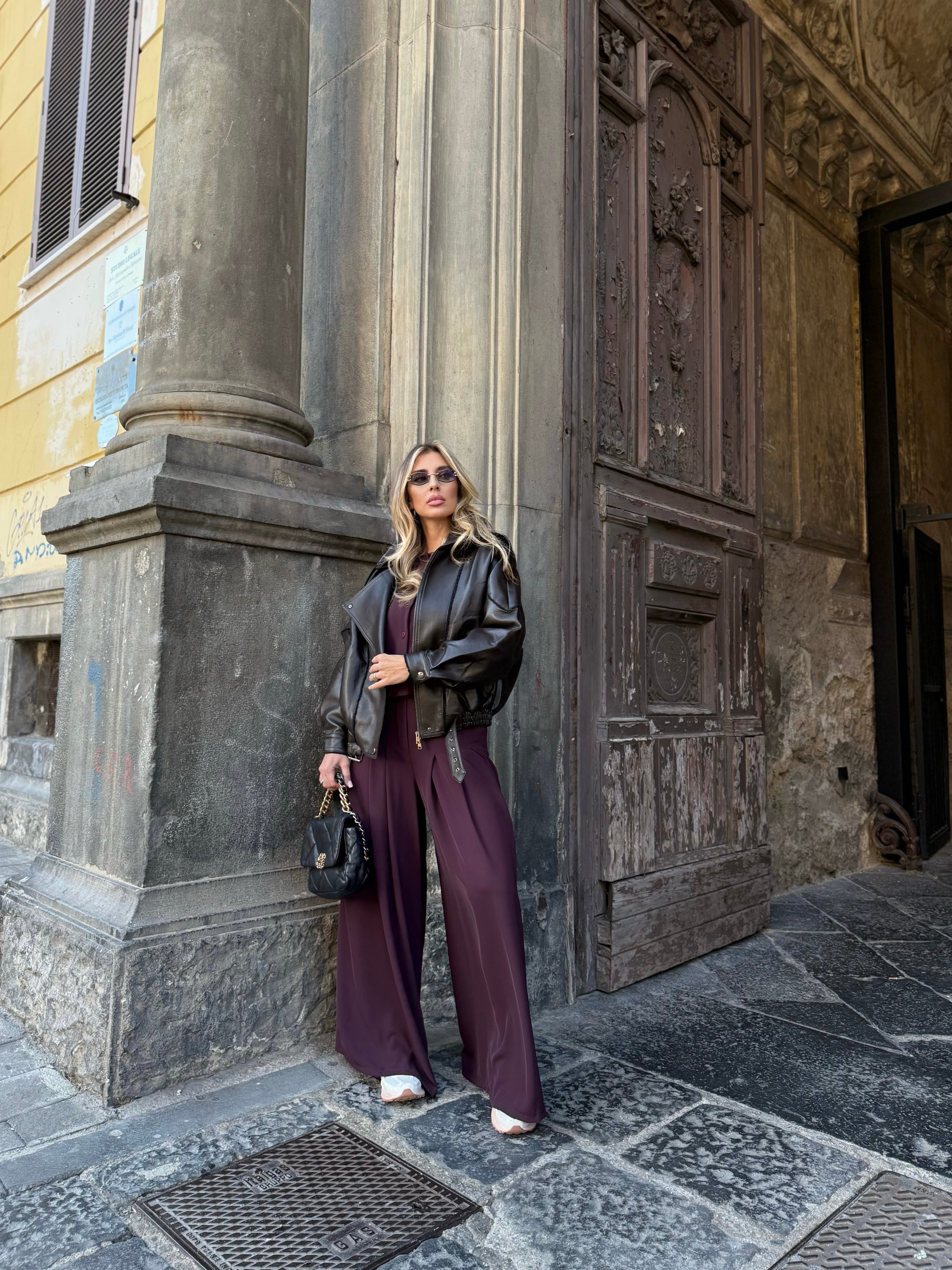 Giubbino Bomber ecopelle marrone