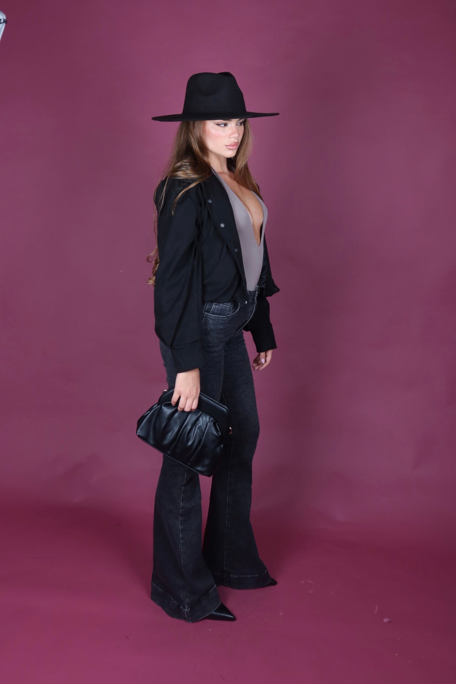 Giacca Zoe in camoscio nero