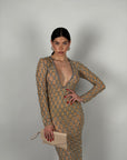 Long dress luxury scollo V