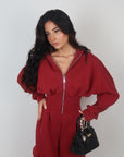 Jumpsuit cargo bordeaux