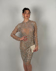 Midi dress luxury nude