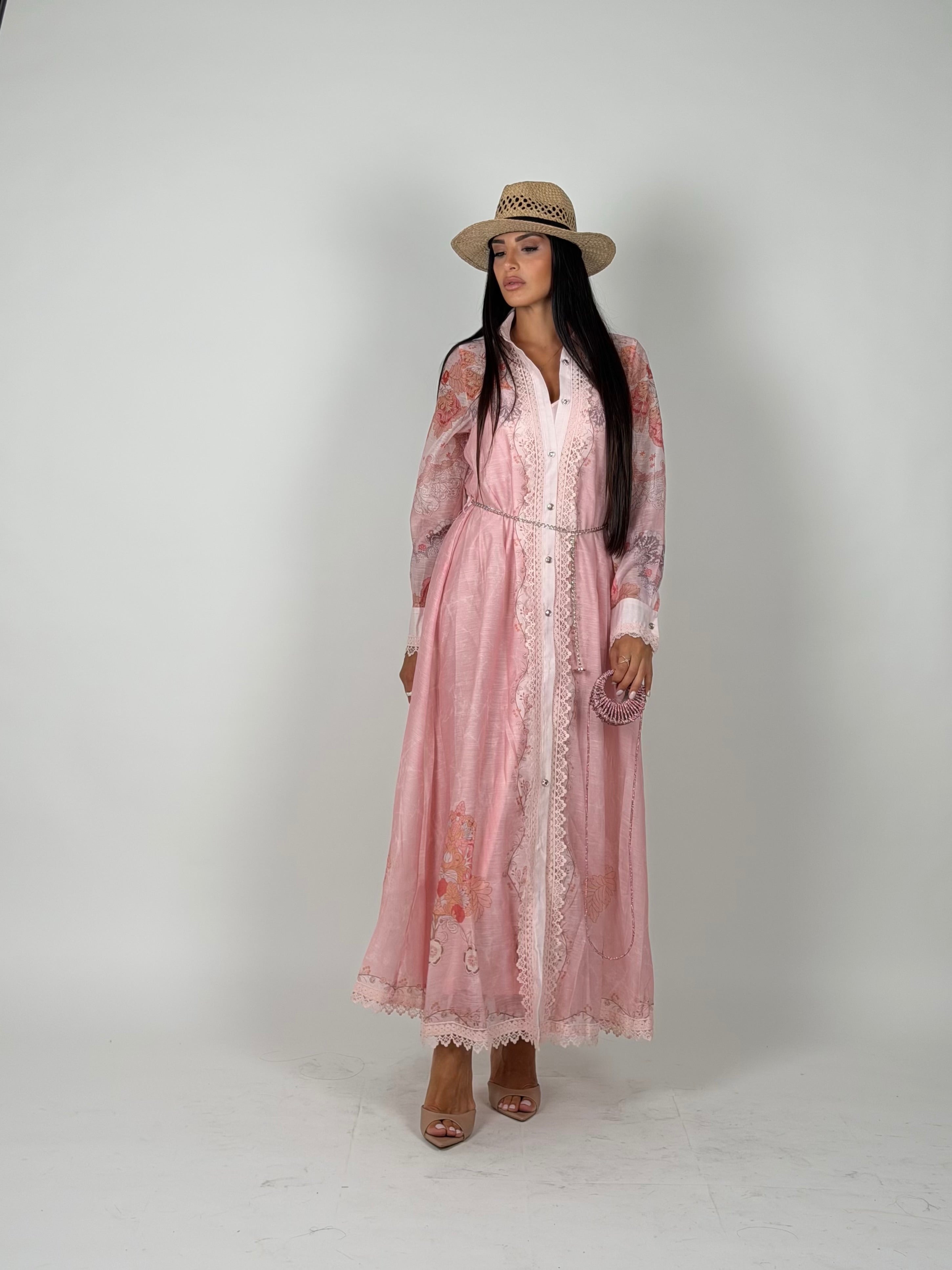 Maxi abito floreale Pink