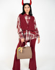 Camicia tartan bordeaux