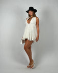 Mini dress pizzo San gallo bianco