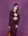 Dress cut out bordeaux
