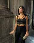 Bralette in pizzo nera