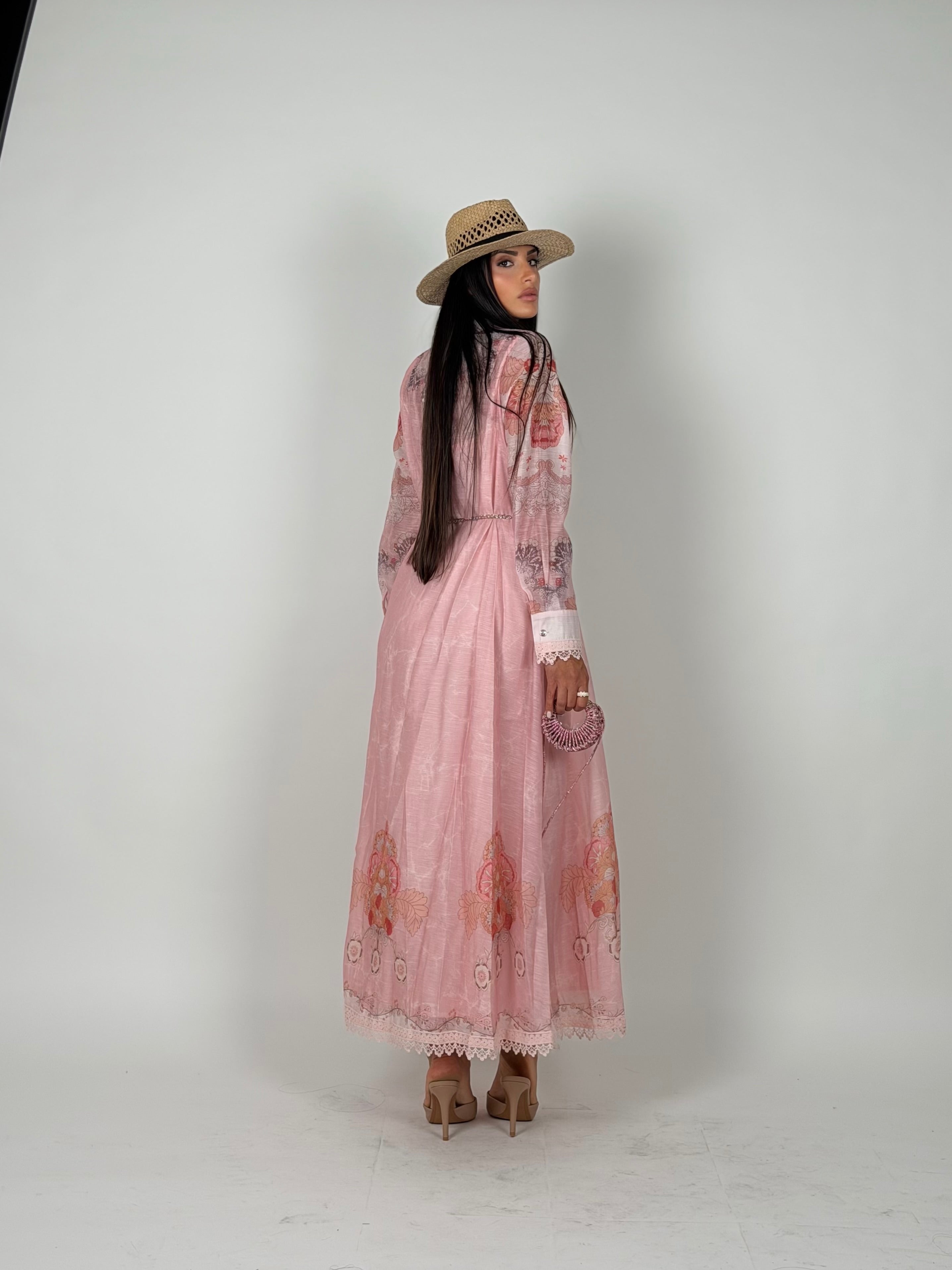 Maxi abito floreale Pink