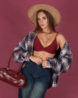 Top Triangolo basic bordeaux