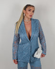 Blazer in pizzo polvere