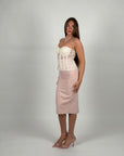 Bustier in macramè panna