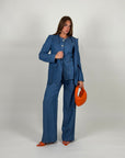 Pantalone palazzo Karina effetto jeans
