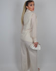 Pantalone summer a zampa panna