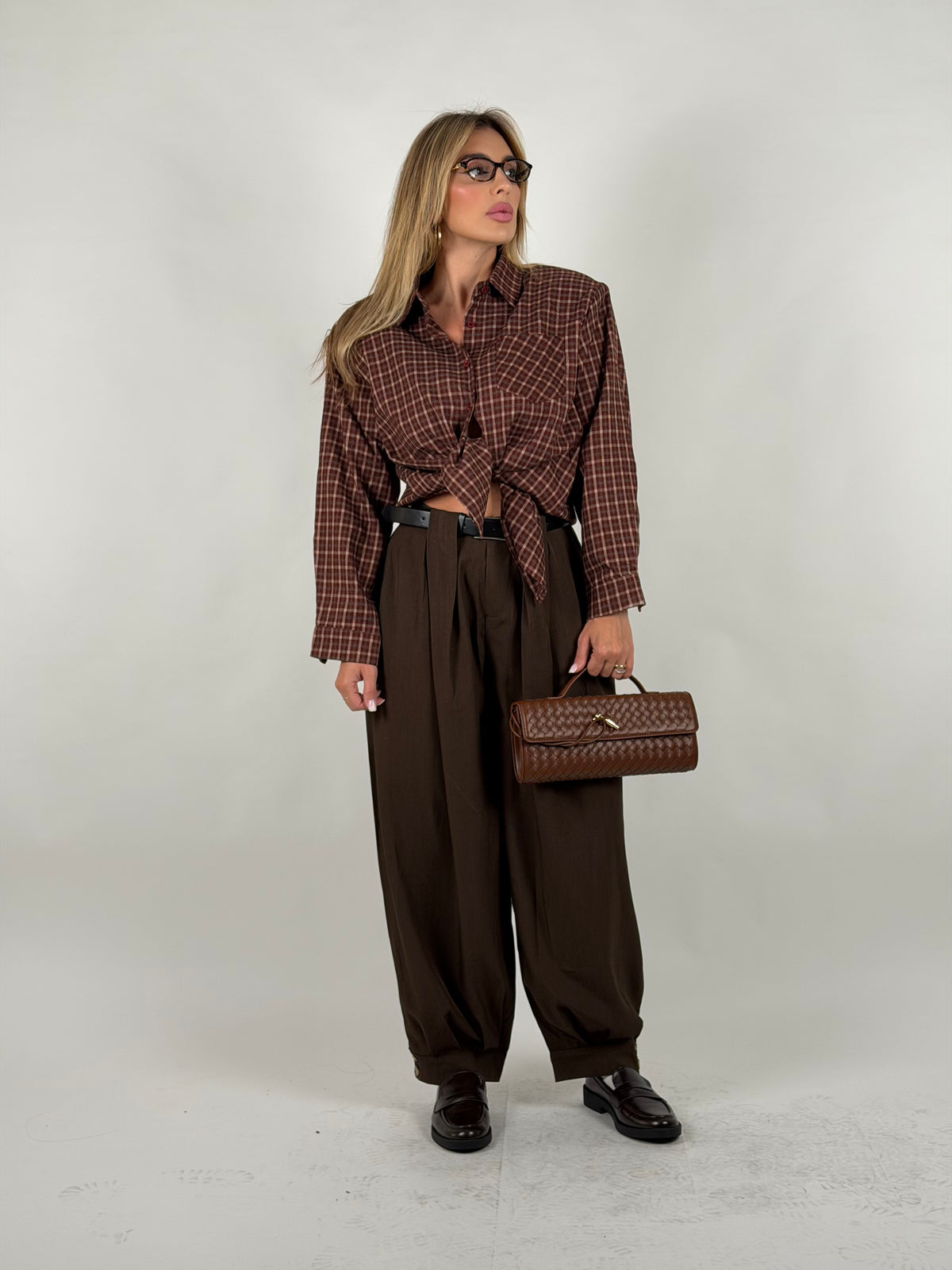 Camicia Scozia bordeaux