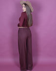 Pantalone bea gessato bordeaux
