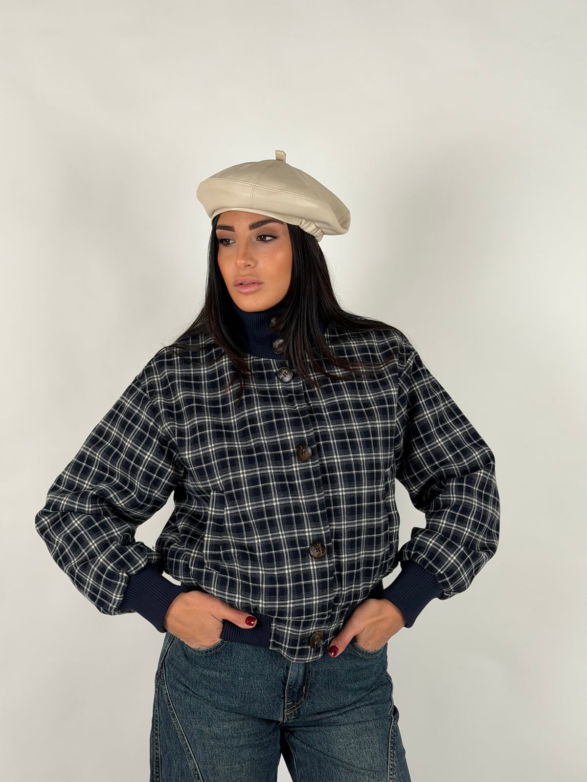 Bomber Oxford blu