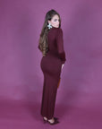 Dress cut out bordeaux