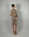 Midi dress luxury nude