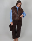 Gilet in pelle Brown