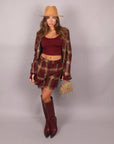 Coordinato scozzese bordeaux