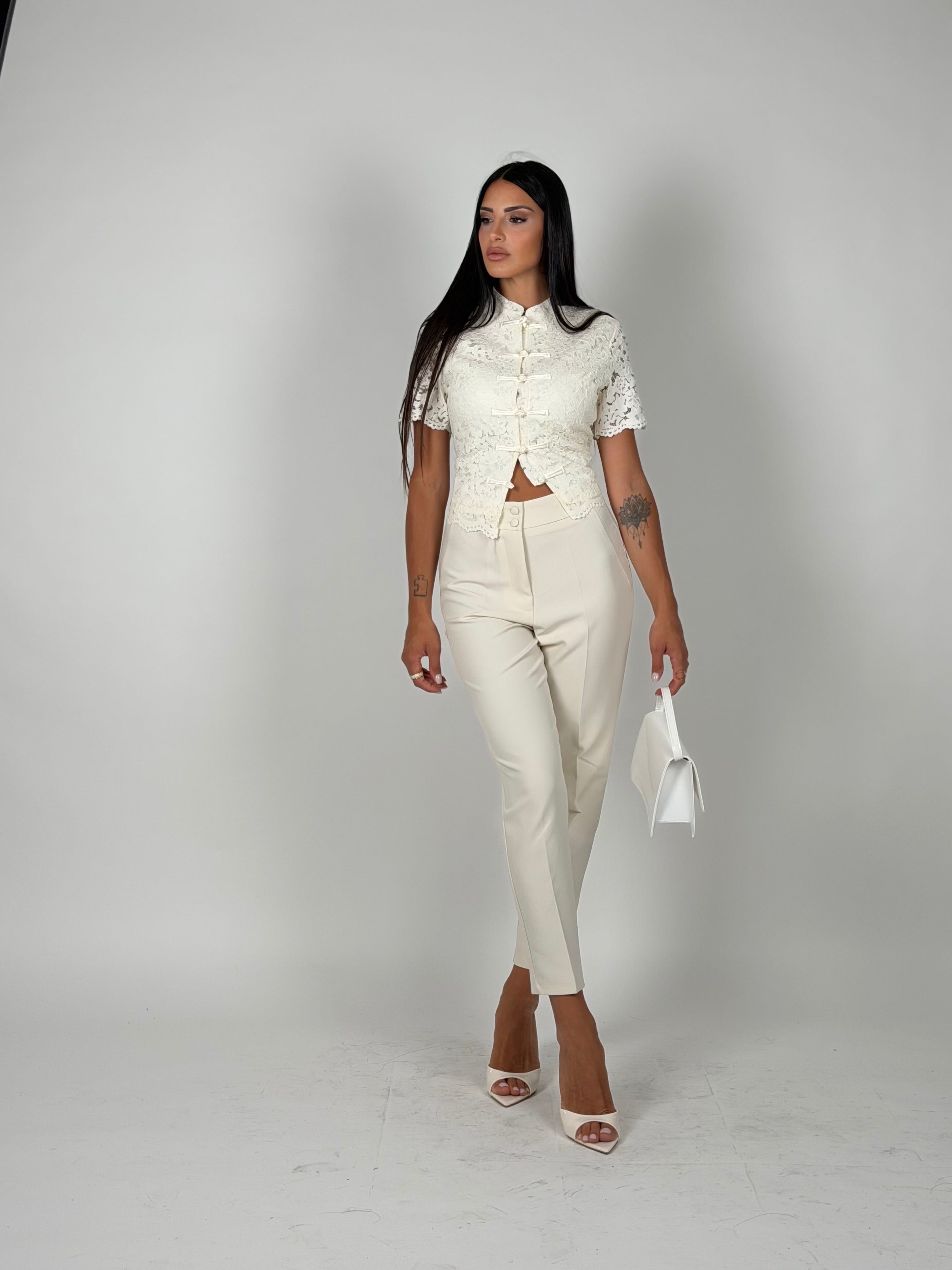 Pantalone skinny Rosy panna