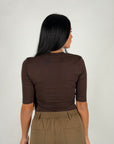 Maglia mezza manica marrone