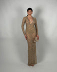 Long dress luxury scollo V
