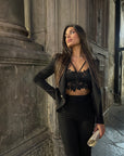 Bralette in pizzo nera