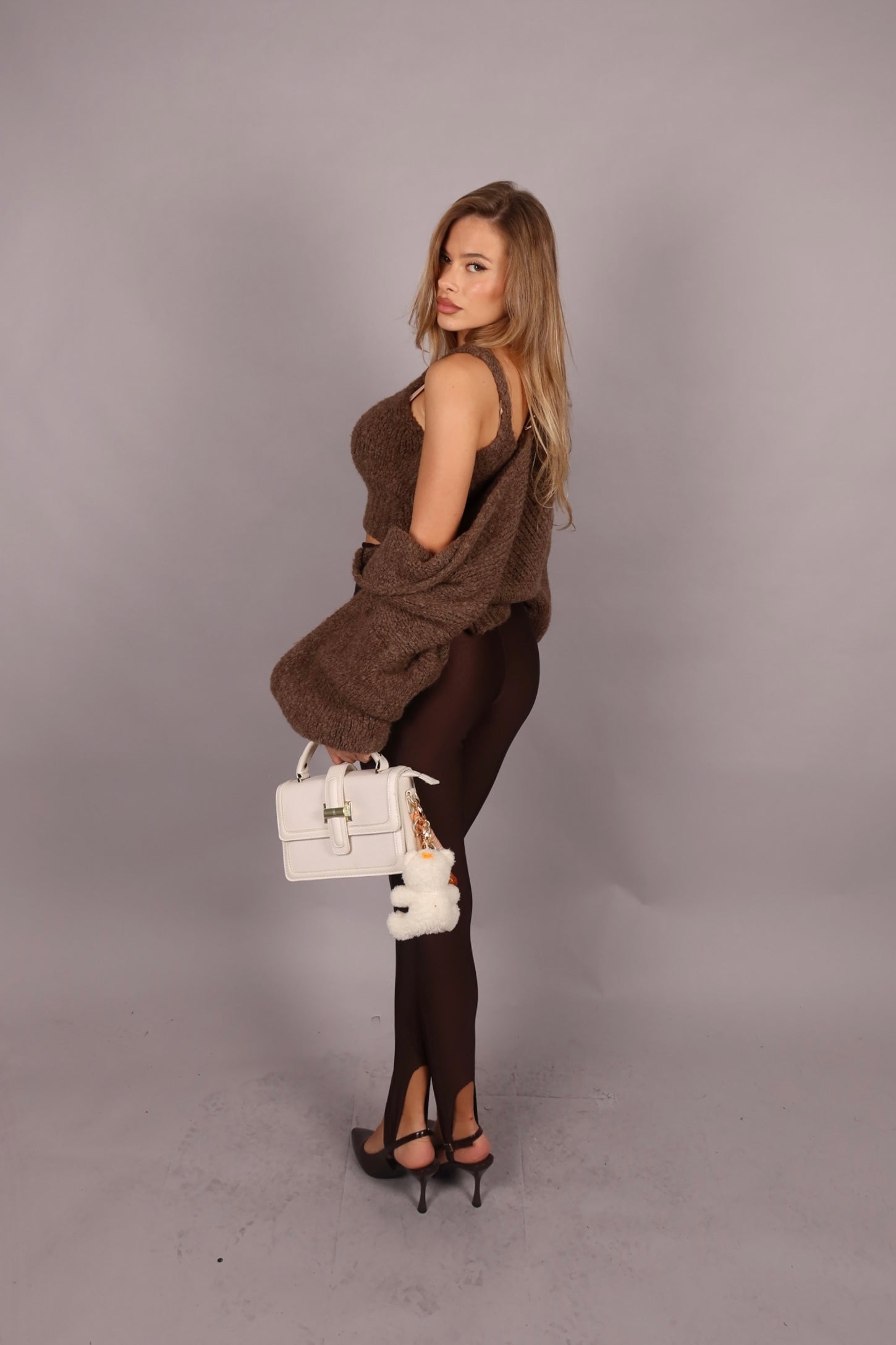 Leggings ghette lycra marrone