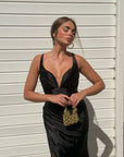 Dress elegant in raso nero