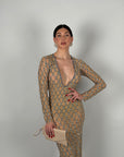 Long dress luxury scollo V
