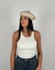 Canotta crop basic bianco