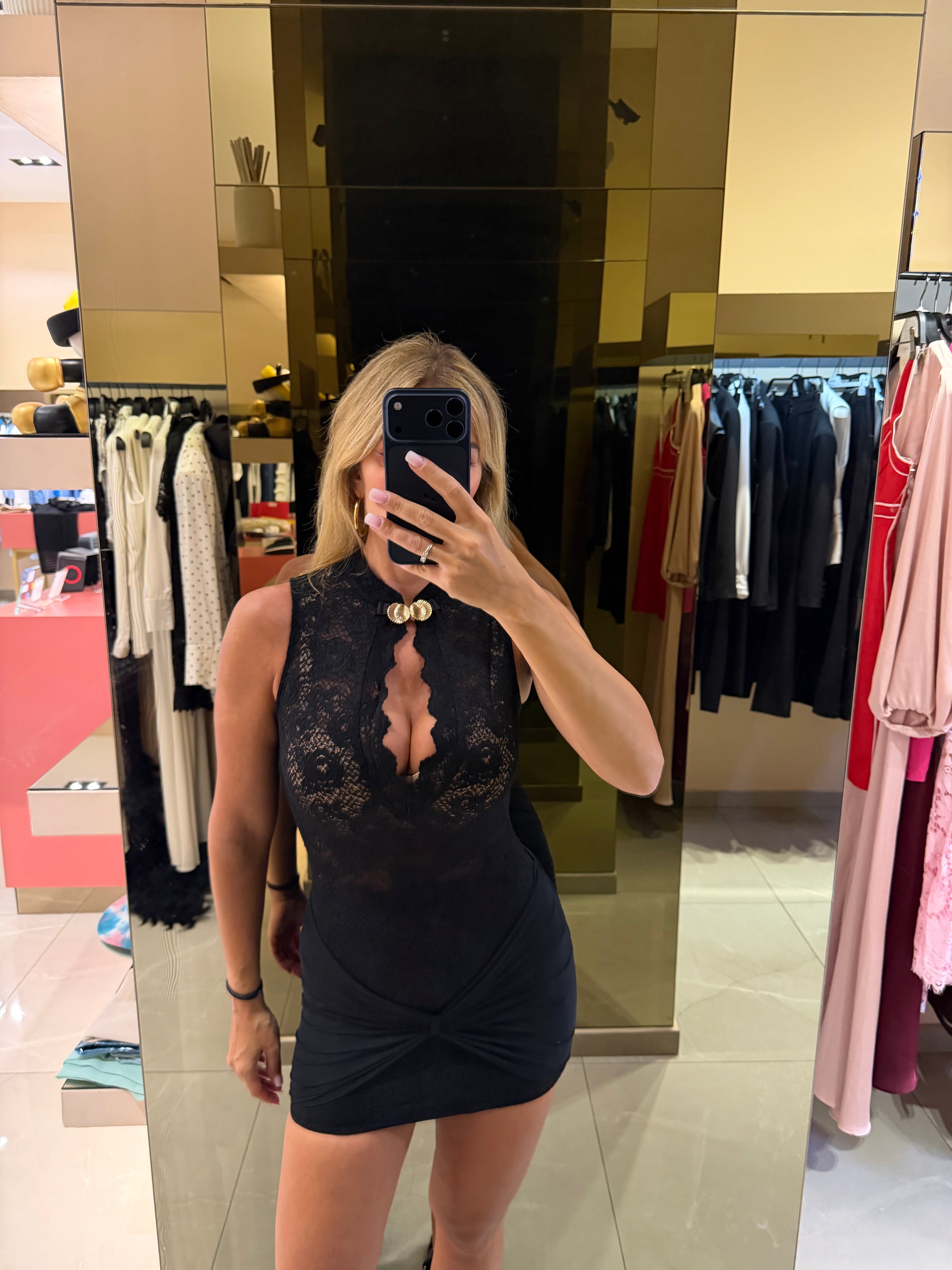 Mini Dress conchiglia Nero