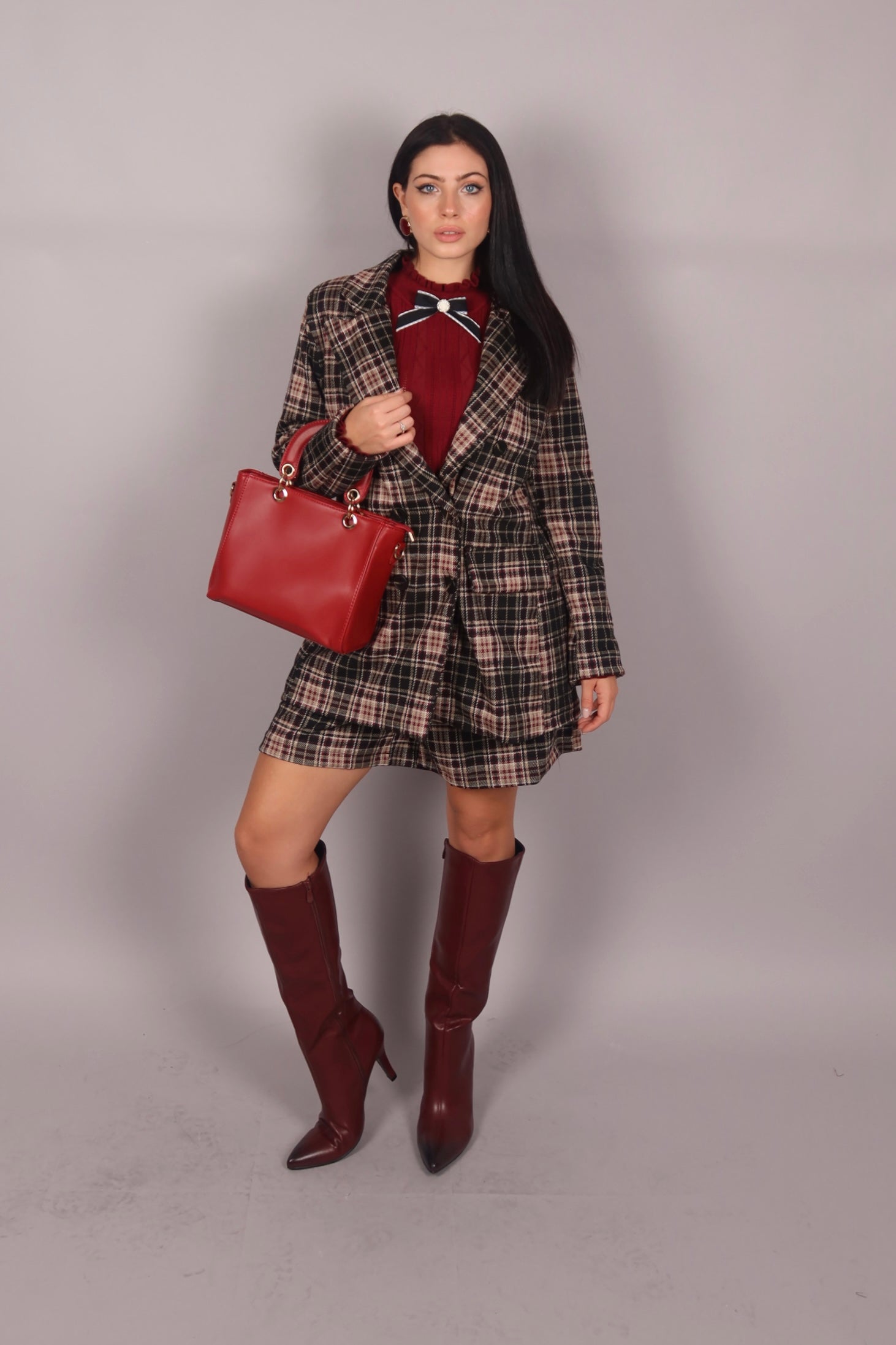 Coordinato London bordeaux /nero