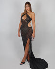 Dress luxury nero con schiena scoperta