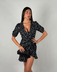 Mini dress pois nero/bianco