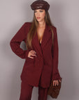 Tailleur doppiopetto gessato  bordeaux