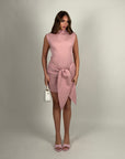 Mini dress gessato Pink