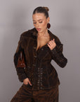 Giacca effetto velluto Brown