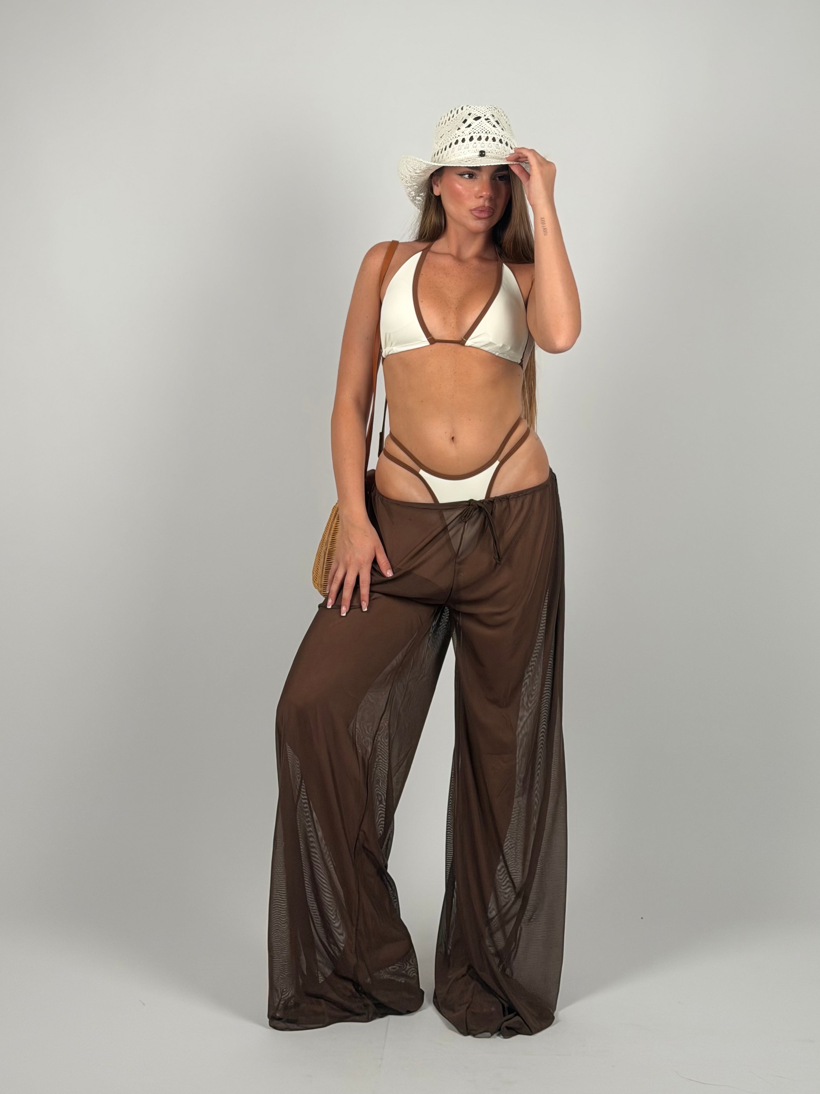 Set 3 pezzi costume e pantalone Brown