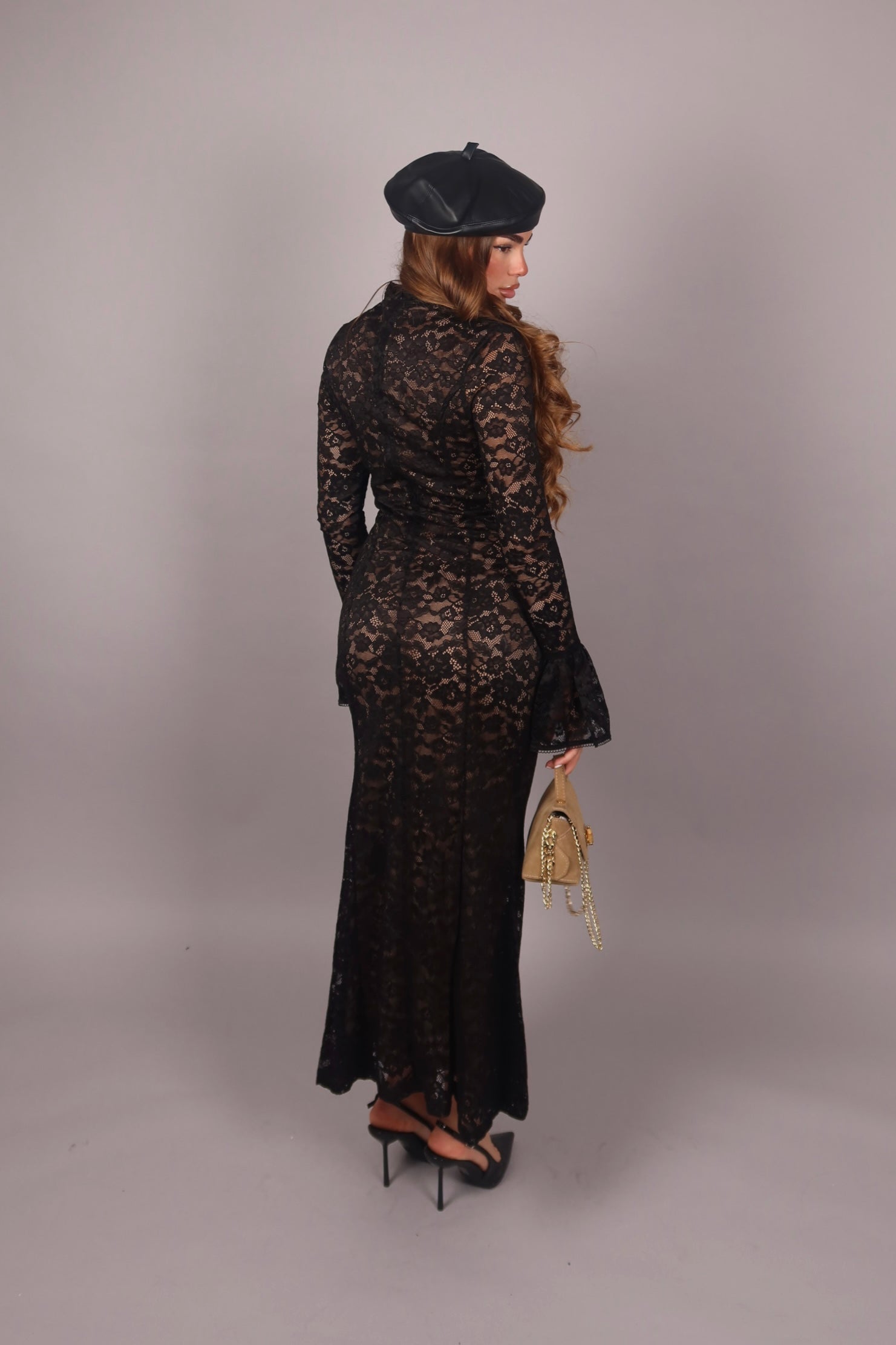 Dress in pizzo Nude/Nero
