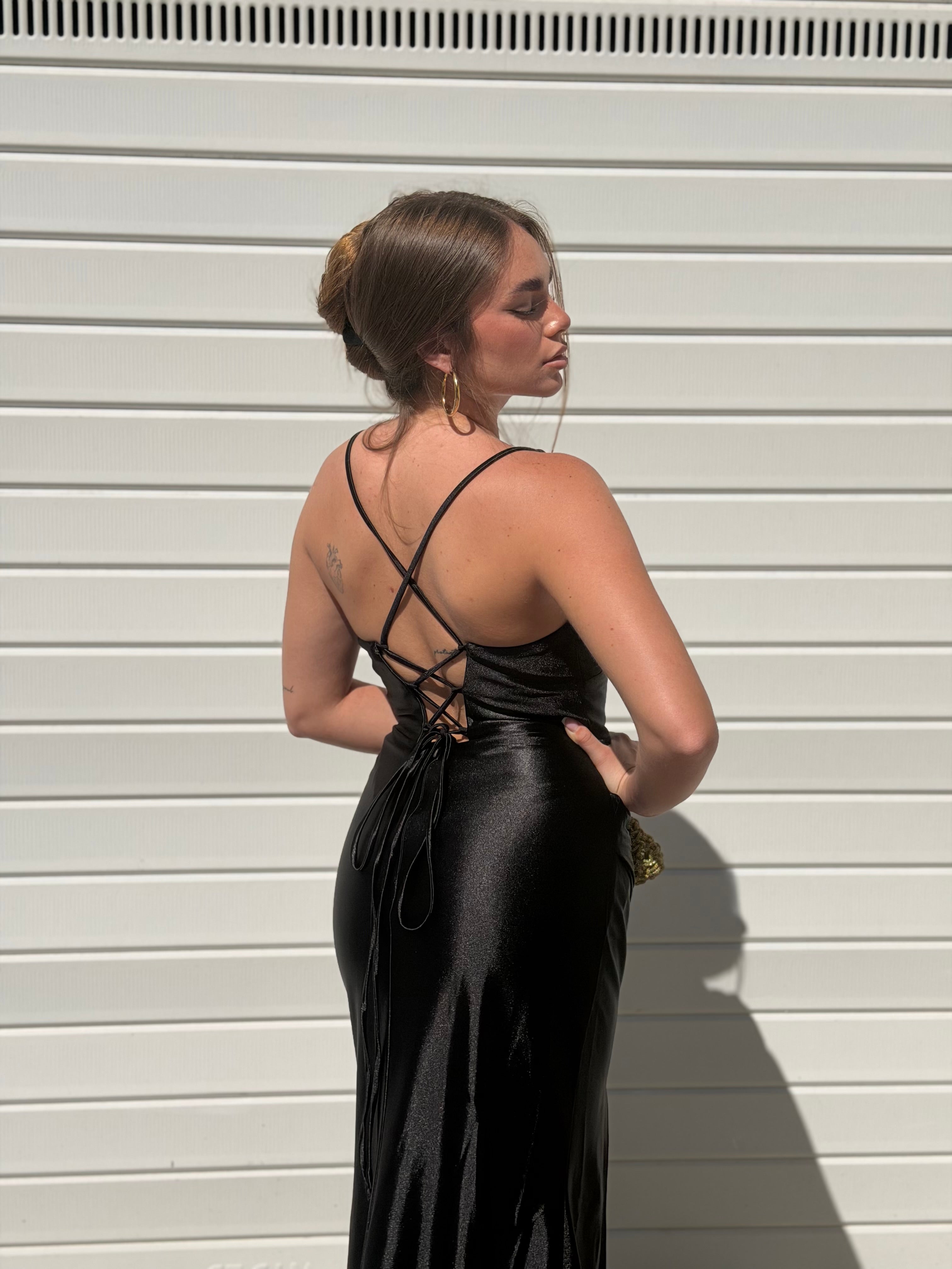 Dress elegant in raso nero