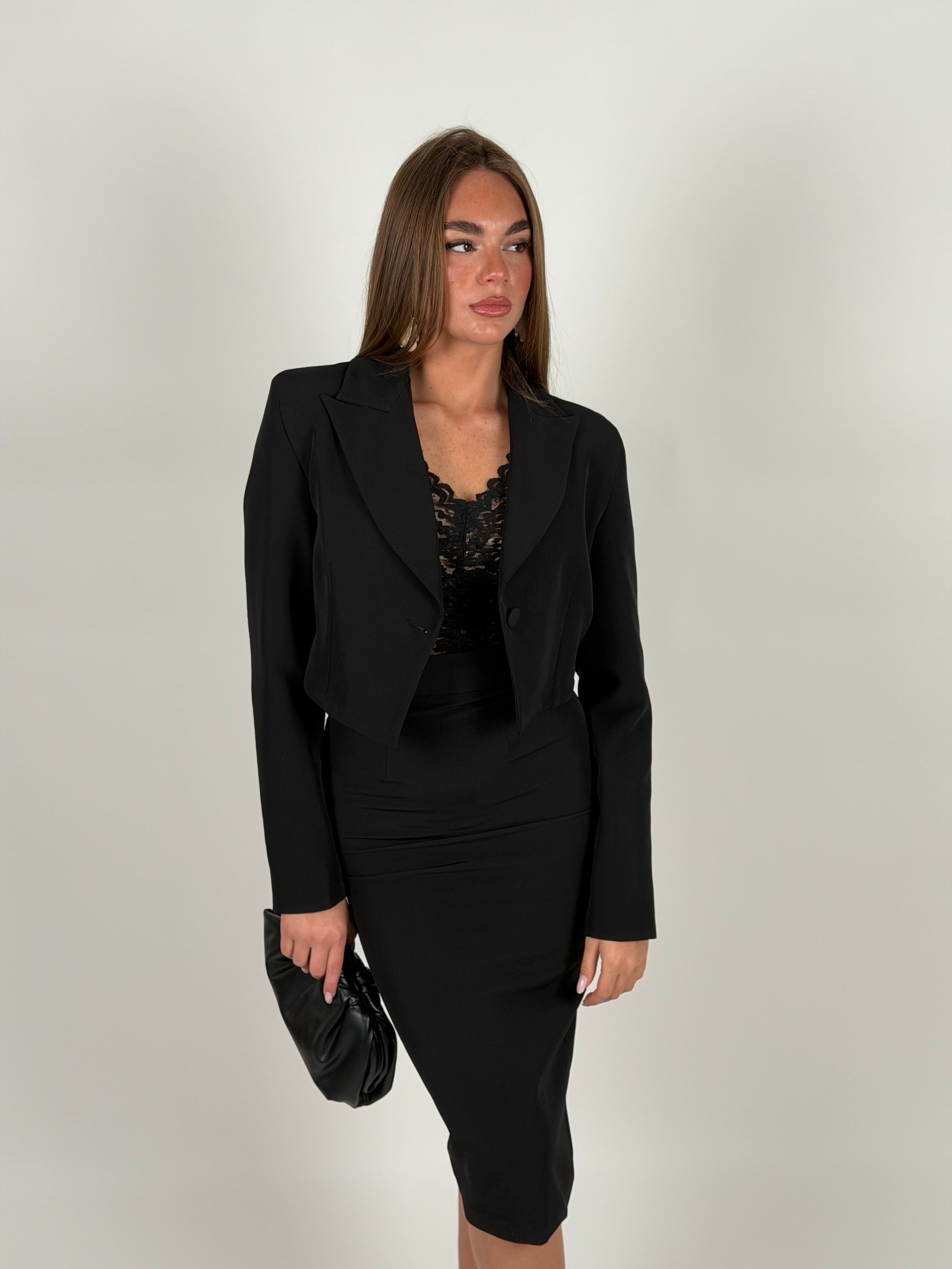 Giacca Crop Rosy nera