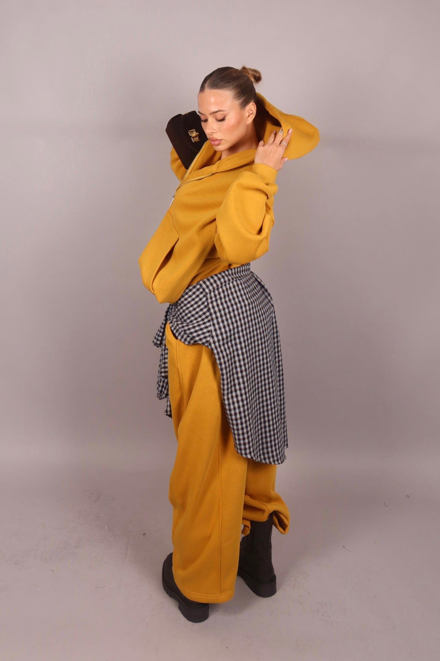 Coordinato di tuta just west pantalone palazzo senape